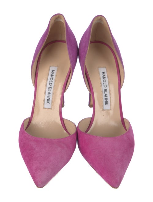 Manolo Blahnik Suede D'Orsay Pumps