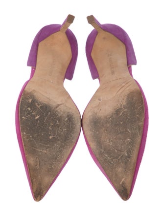 Manolo Blahnik Suede D'Orsay Pumps