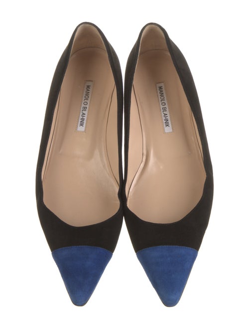 Manolo Blahnik Suede Colorblock Pattern Flats