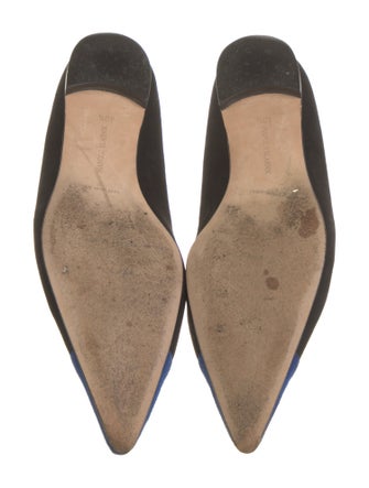 Manolo Blahnik Suede Colorblock Pattern Flats