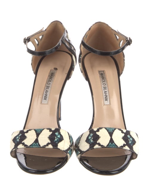 Manolo Blahnik Snakeskin Animal Print Sandals
