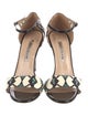 Manolo Blahnik Snakeskin Animal Print Sandals