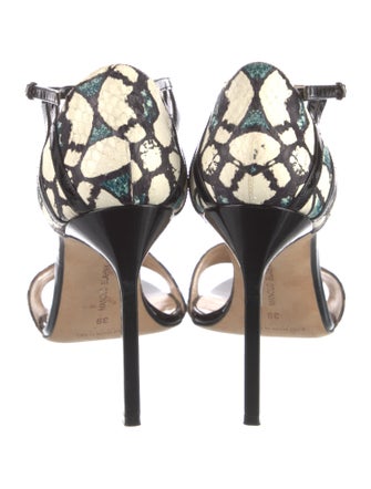 Manolo Blahnik Snakeskin Animal Print Sandals