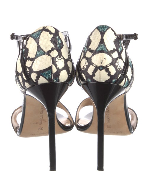 Manolo Blahnik Snakeskin Animal Print Sandals