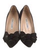 Manolo Blahnik Suede Bow Accents Pumps