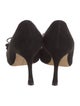 Manolo Blahnik Suede Bow Accents Pumps