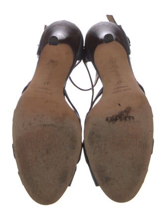 Manolo Blahnik Leather Cutout Accent Sandals