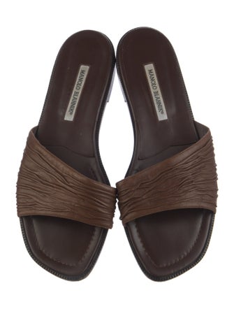 Manolo Blahnik Leather Slides