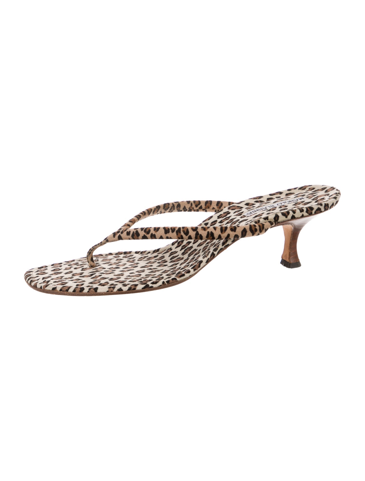 Manolo Blahnik Animal Print Slides
