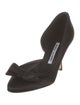 Manolo Blahnik Satin Bow Accents D'Orsay Pumps