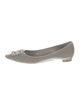 Manolo Blahnik Velvet Crystal Embellishments Flats