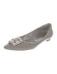 Manolo Blahnik Velvet Crystal Embellishments Flats
