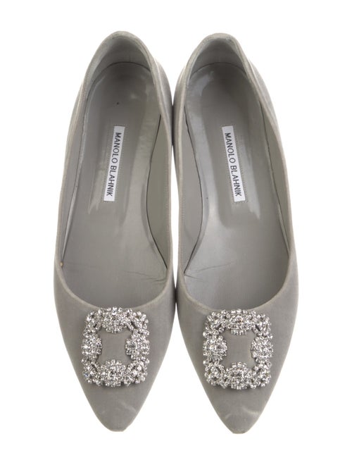 Manolo Blahnik Velvet Crystal Embellishments Flats
