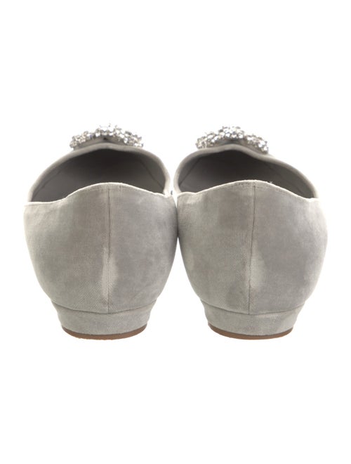 Manolo Blahnik Velvet Crystal Embellishments Flats