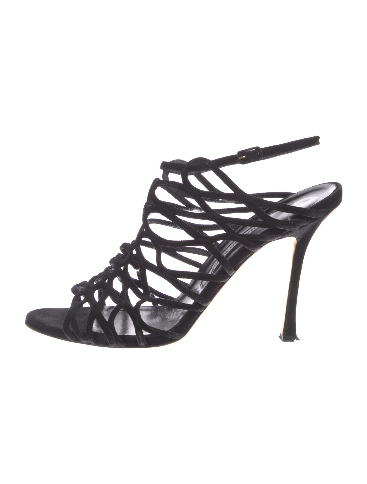 Manolo Blahnik Suede Slingback Sandals