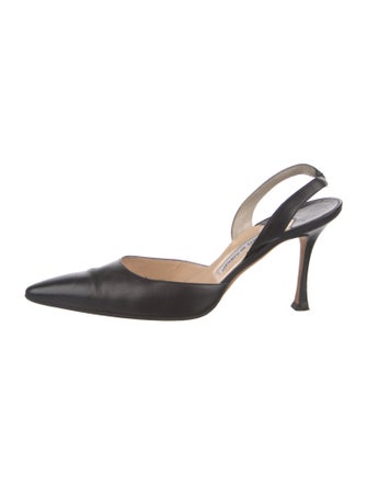 Manolo Blahnik Leather Slingback Pumps