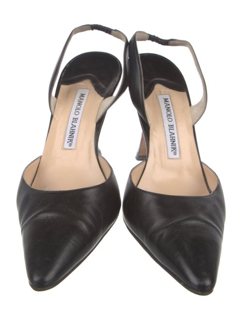 Manolo Blahnik Leather Slingback Pumps