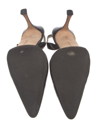 Manolo Blahnik Leather Slingback Pumps