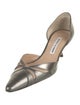 Manolo Blahnik Leather Cutout Accent D'Orsay Pumps