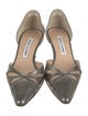 Manolo Blahnik Leather Cutout Accent D'Orsay Pumps