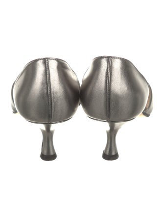 Manolo Blahnik Leather Cutout Accent D'Orsay Pumps