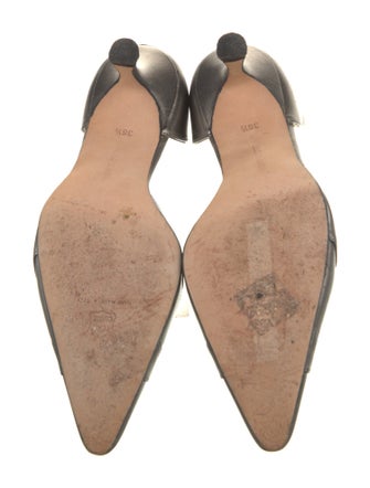 Manolo Blahnik Leather Cutout Accent D'Orsay Pumps