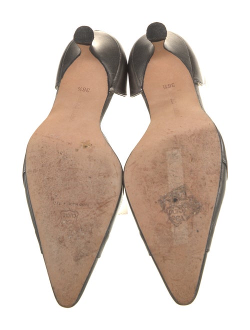 Manolo Blahnik Leather Cutout Accent D'Orsay Pumps