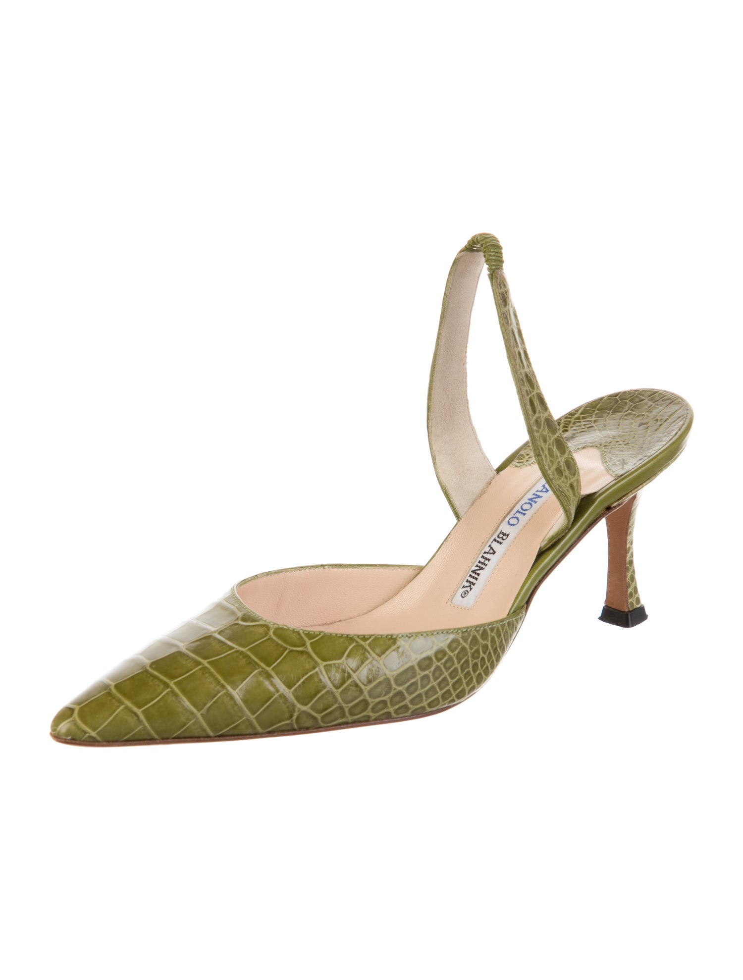 Manolo Blahnik Leather Animal Print Mules