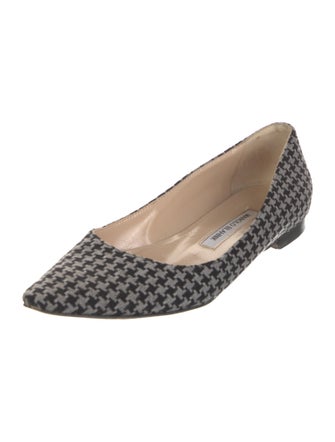 Manolo Blahnik Houndstooth Print Flats