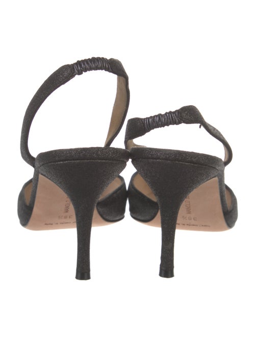 Manolo Blahnik Glitter Glitter Accents Slingback Pumps