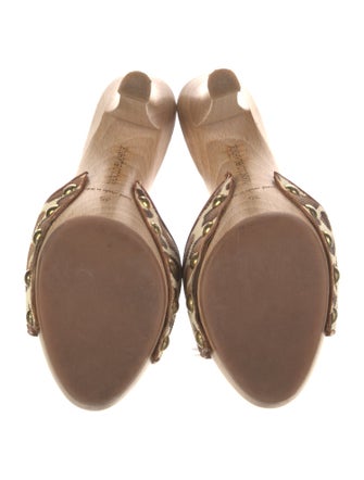 Manolo Blahnik Animal Print Slides