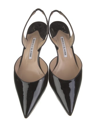 Manolo Blahnik Patent Leather Slingback Pumps