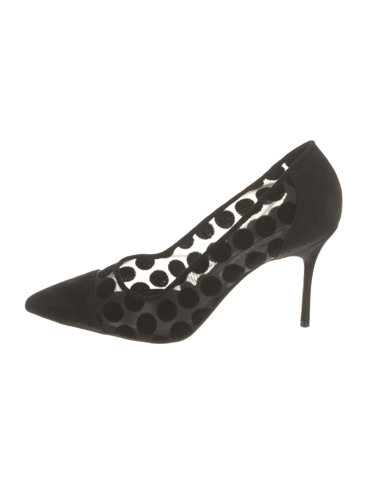 Manolo Blahnik Suede Polka Dot Print Pumps