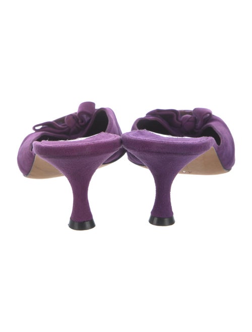 Manolo Blahnik Suede Printed Mules