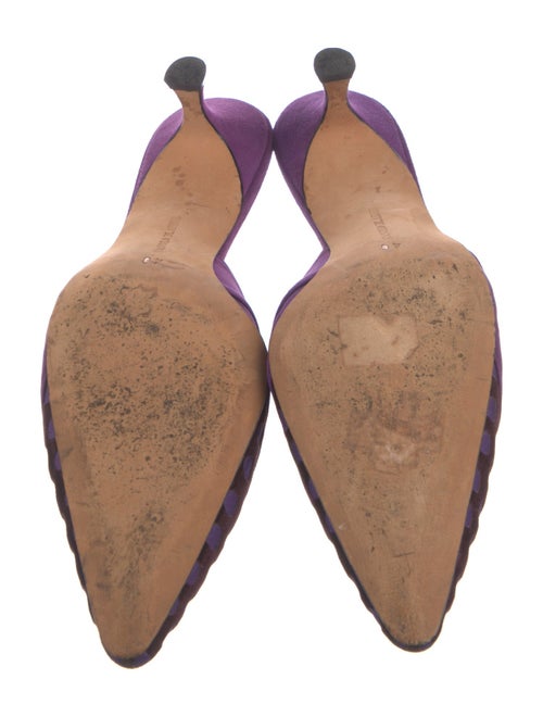 Manolo Blahnik Suede Printed Mules