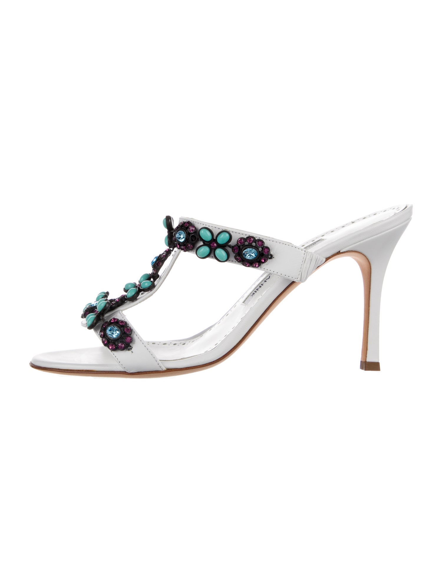 Manolo Blahnik Leather Slides