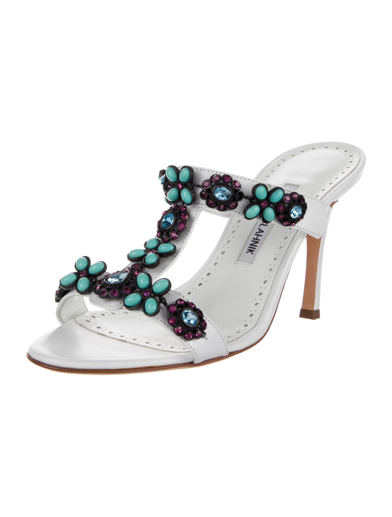 Manolo Blahnik Leather Slides