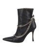 Manolo Blahnik Leather Chain-Link Accents Boots