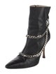 Manolo Blahnik Leather Chain-Link Accents Boots