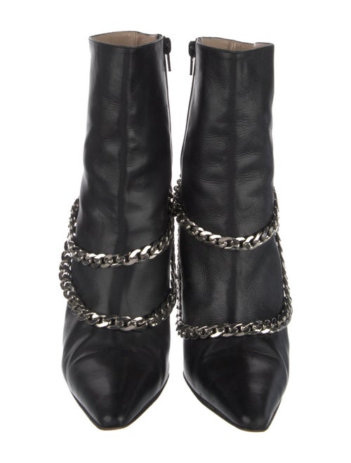 Manolo Blahnik Leather Chain-Link Accents Boots