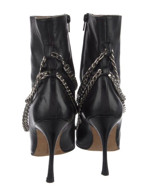 Manolo Blahnik Leather Chain-Link Accents Boots