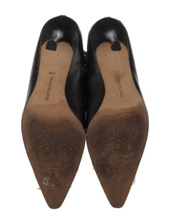 Manolo Blahnik Leather Chain-Link Accents Boots