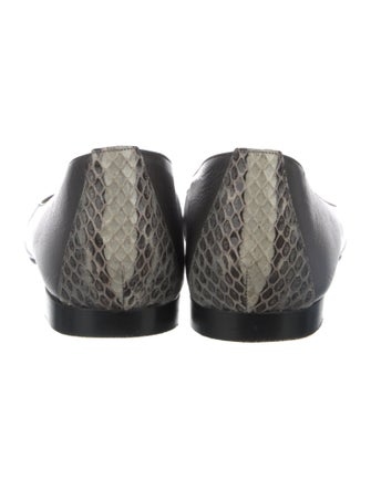 Manolo Blahnik Leather Crystal Embellishments Flats