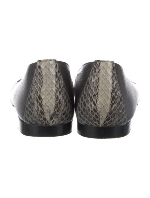 Manolo Blahnik Leather Crystal Embellishments Flats