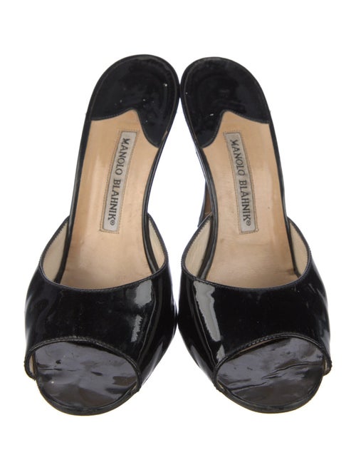 Manolo Blahnik Patent Leather Crystal Embellishments
