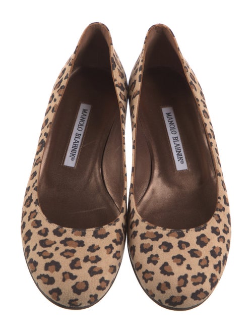 Manolo Blahnik Suede Animal Print Flats