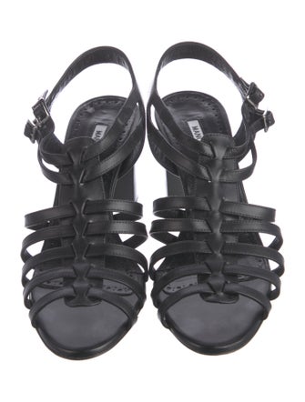 Manolo Blahnik Leather Slingback Pumps