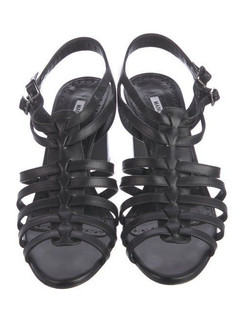 Manolo Blahnik Leather Slingback Pumps