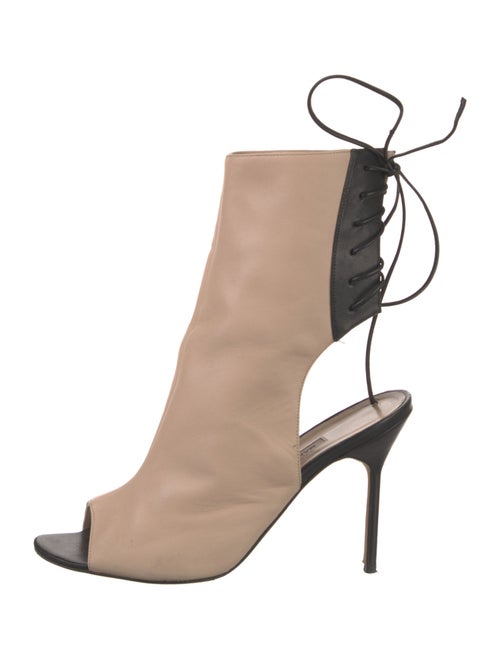 Manolo Blahnik Leather Colorblock Pattern Boots