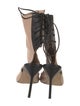 Manolo Blahnik Leather Colorblock Pattern Boots